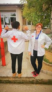 Our awesome Red Cross shirts for when we do stuff in public